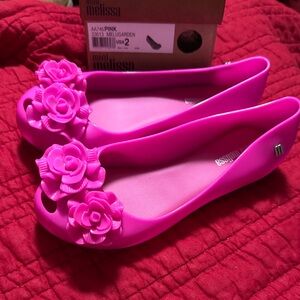 Melissa Women's Pink Floral Flats